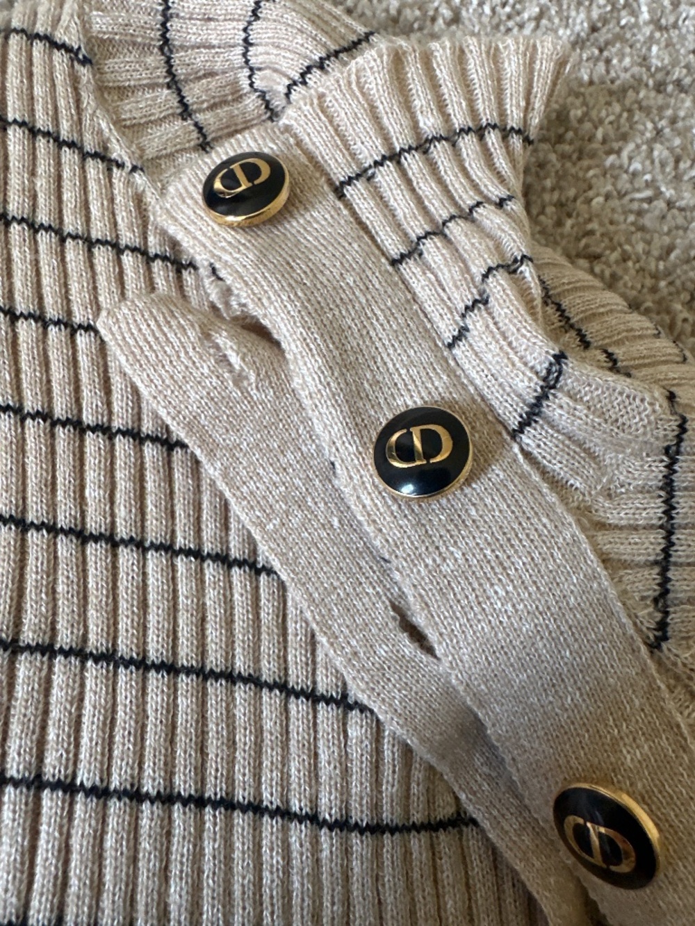 Dior mock neck black and gold enamel knitwear